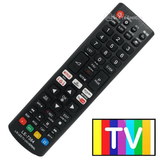 Imagem de Controle Remoto Universal Compatível Para TV Samsung Com Smart TVs 4K Net e Youtube LE7384