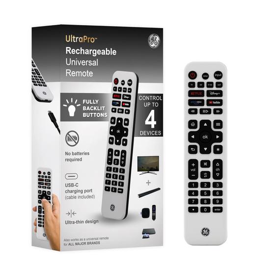 Imagem de Controle Remoto Universal Recarregável GE - Compatível com 4 Dispositivos