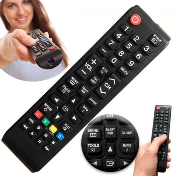 Imagem de Controle Remoto Universal TV Smart Menu Rápido e Pilhas Extras