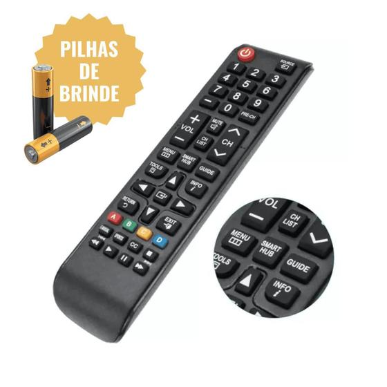 Imagem de Controle Remoto Universal TV Smart Menu Rápido Pilhas Extras