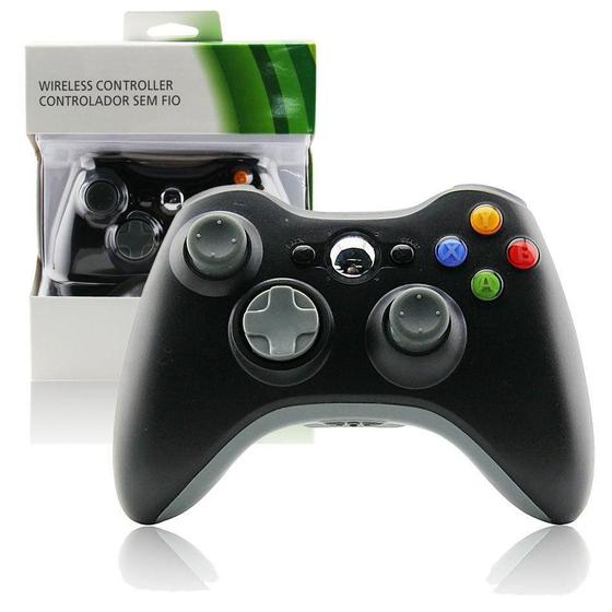 Imagem de Controle Sem Fio Compatível com Xbox 360 Joystick Wireless Preto