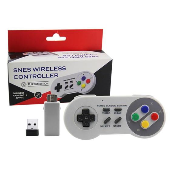 Imagem de Controle Sem Fio Turbo Classic Mini Nintendo Nes Snes Wii PC
