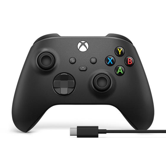 Imagem de Controle Sem Fio Xbox Series e PC Carbon Black com Cabo USB-C - 1V8-00013
