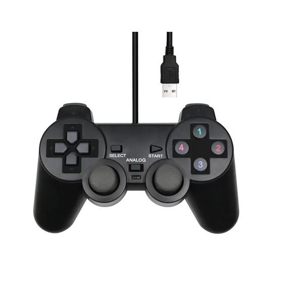 Imagem de Controle Usb Ps2 Compatível Com Computador Notebok C/ Vibração Analógico