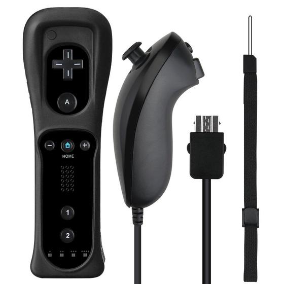 Imagem de Controle Wii Remote Plus + Nunchuk Compatível Com Nintendo Wii e Wii U Preto