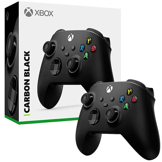 Controle Xbox Sem Fio Joystick Carbon Black X/S Wireless - Microsoft Imagem de Controle Xbox Sem Fio Joystick Carbon Black X/S Wireless