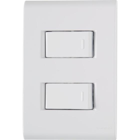 Conunto 2 interruptores simples 10a 250v liz branco tramontina Menor preço em Conunto 2 interruptores simples 10a 250v liz branco tramontina