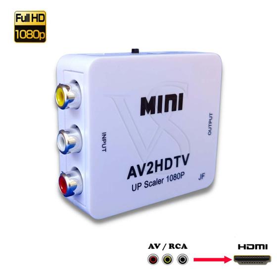Conversor Adaptador AV RCA PARA HDMI Full HD 1080p AV2HDMI Shinka Adaptadores Magazine Luiza