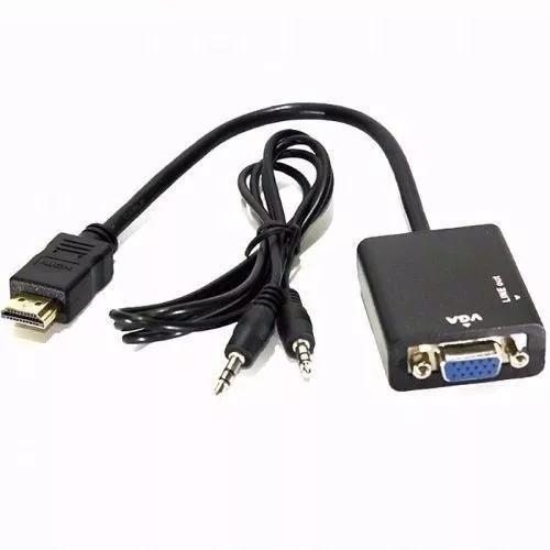 Imagem de Conversor Adaptador De Vídeo Hdmi Para Vga Com Áudio P2