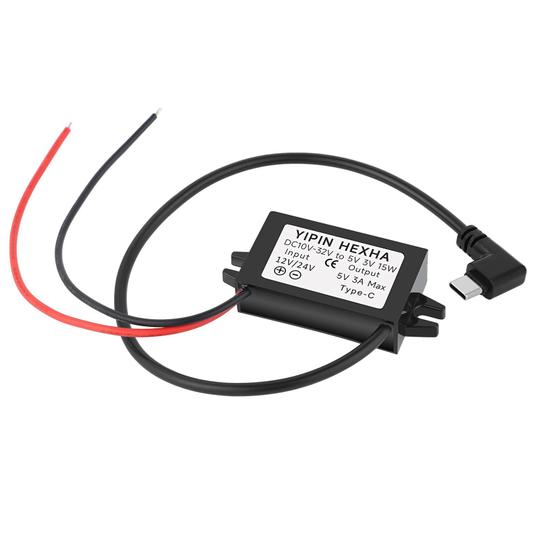 Imagem de Conversor DC Step-Down YIPIN HEXHA 24V/12V para 5V USB Type-C