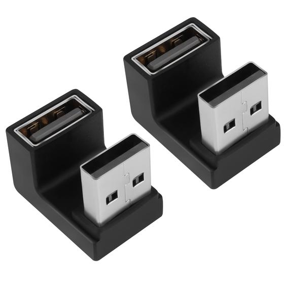 Imagem de Conversor de adaptador USB 3.1 QIANRENON, ângulo em forma de U, 10 Gbps