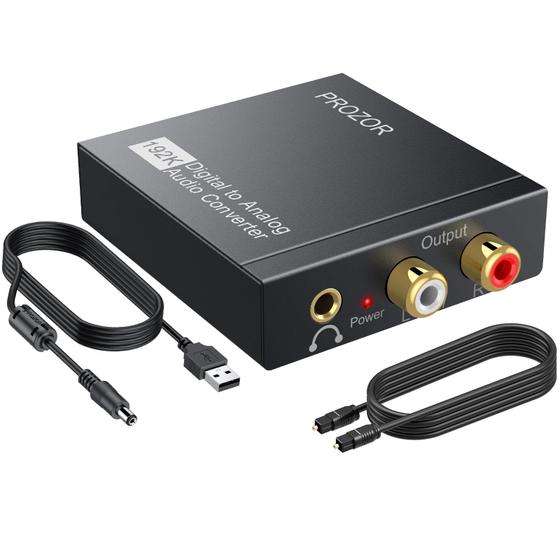 Imagem de Conversor de Áudio Digital para Analógico PROZOR 192kHz - com Cabo