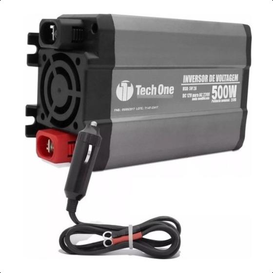 Conversor de energia 500W 12v - 110V / 220V Inversor De Tensão Entrada Usb Tech One Menor preço em Conversor de energia 500W 12v - 110V / 220V Inversor De Tensão Entrada Usb Tech One