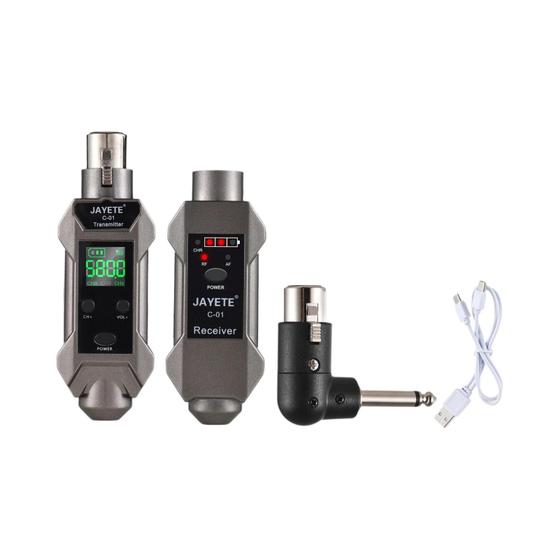 Imagem de Conversor De Microfone UHF Com Fio Para Sem Fio JAYETE C-01 Transmissor E Receptor Profissional Para