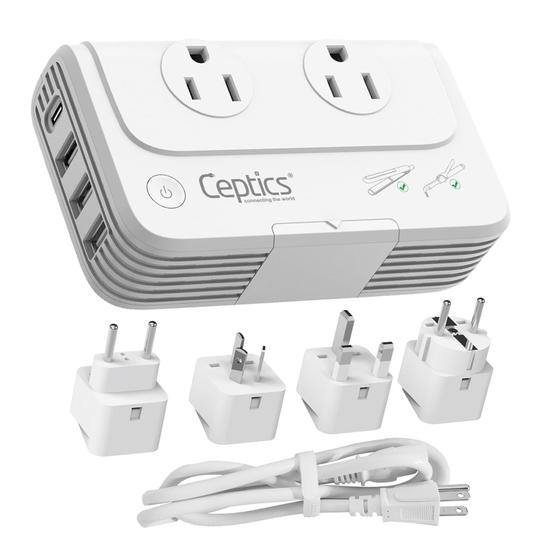 Imagem de Conversor de tensão Ceptics 200W 220V a 110V com 3 portas USB