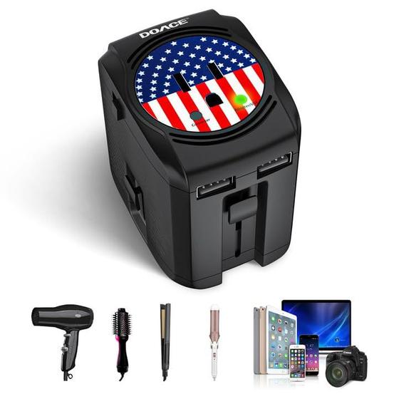 Imagem de Conversor de Tensão DOACE 2000W - 220V para 110V com Adaptadores
