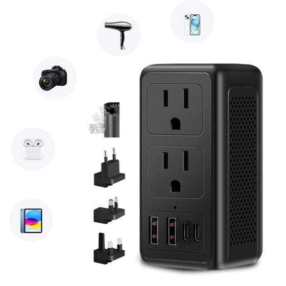Conversor de Tensão IPLUSO 220V para 110V com 2 USB-A e 2 USB-C Imagem de Conversor de Tensão IPLUSO 220V para 110V com 2 USB-A e 2 USB-C
