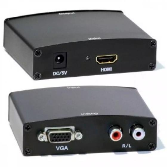 Imagem de Conversor de video Entrada VGA para Saida HDMI com Áudio e fonte