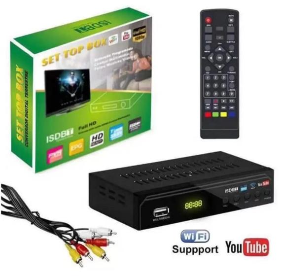 Imagem de Conversor digital TV sinal digital isdb-t set top box full HD hdmi