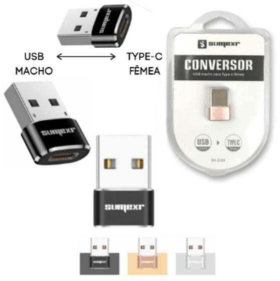 Imagem de Conversor USB macho para fêmea tipo C