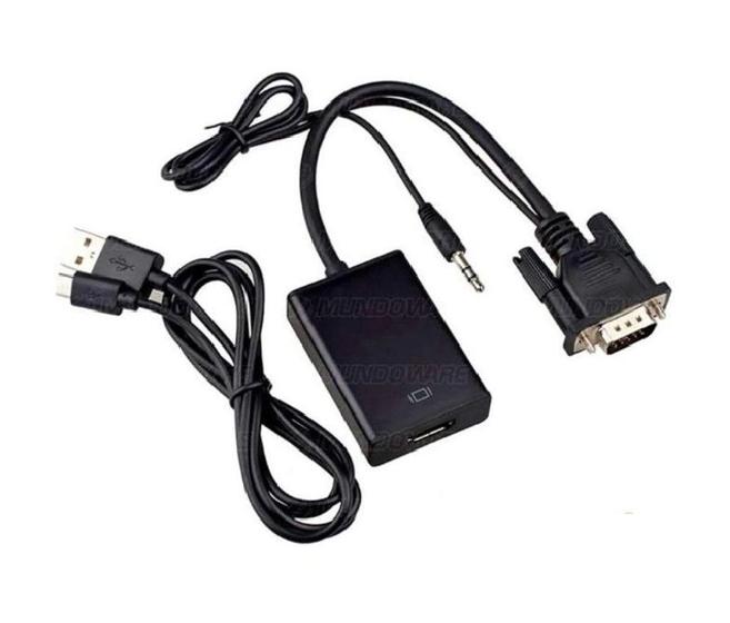 Imagem de Conversor Vga M X Hdmi F Com Audio - Tebera