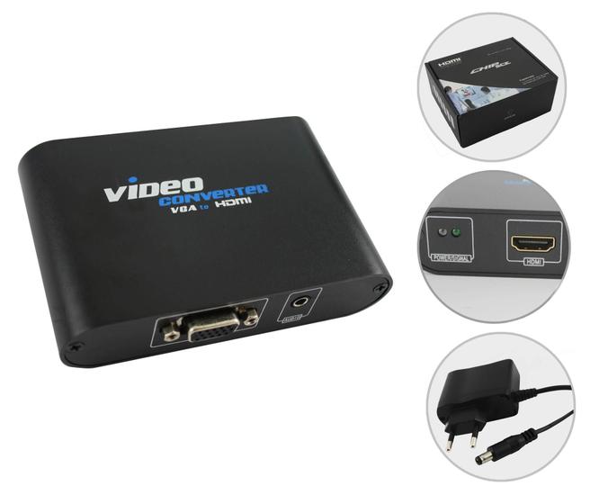 Imagem de Conversor VGA para HDMI com Entrada de Áudio P2 - CHIP SCE - CHIP SCE