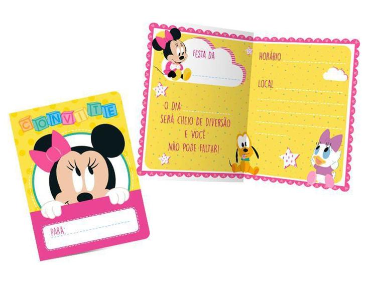 Imagem de Convite de Aniversário Baby Disney - Minnie - Brilhante