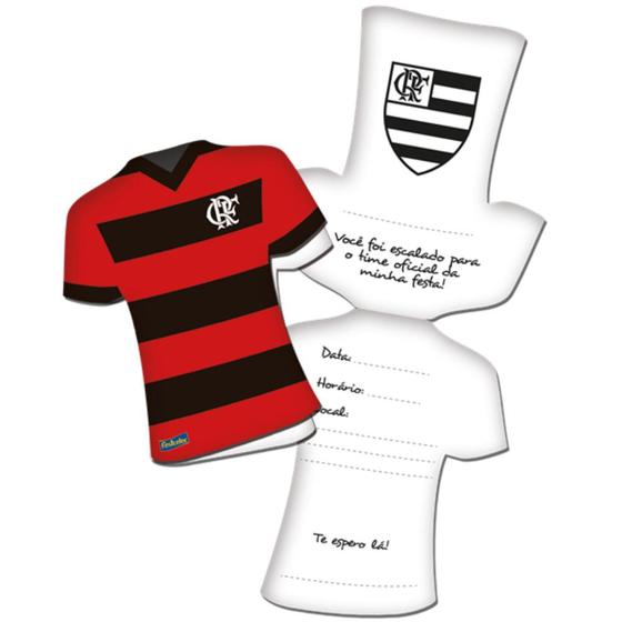 Imagem de Convite Flamengo 10x23cm C/8 Unidades - Festcolor