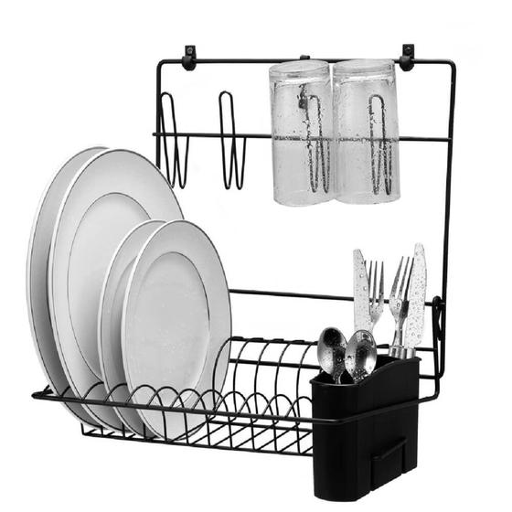 Imagem de Cook Home Organizador Black Seca Pratos, Copos e Talheres - 2501 - ARTHI