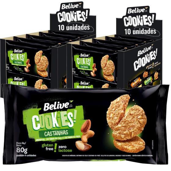 Imagem de Cookies BELIVE Castanha (Sem Gluten & Sem Leite) 80g (20 un)