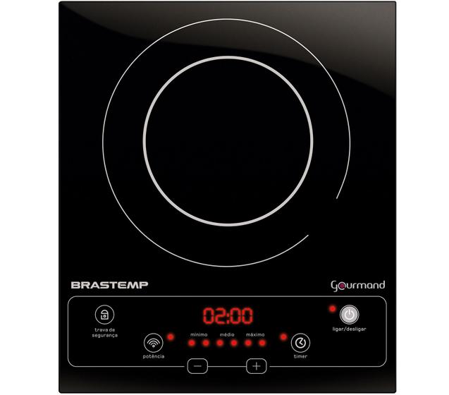 Imagem de Cooktop 1 boca de indução Brastemp Gourmand portátil com timer touch