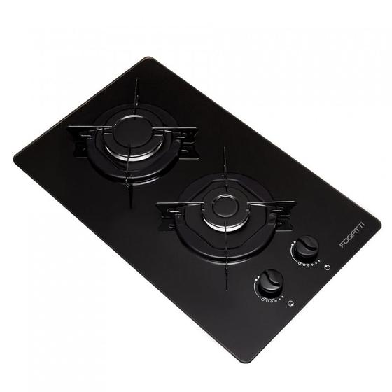 Cooktop 2 Bocas Fogatti Preto - Esmaltado - Gás Bivolt - V200 Cooktop 2 Bocas Fogatti Preto - Esmaltado - Gás Bivolt - V200