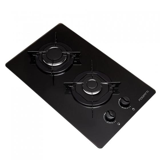 Imagem de Cooktop 2 Bocas à Gás Mesa de Vidro Temperado 6mm Fogatti