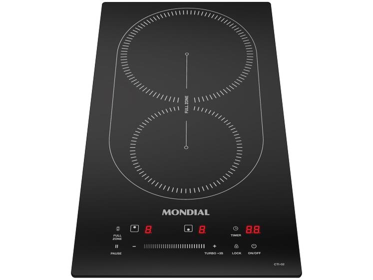 Imagem de Cooktop 2 Bocas Indução Mondial Touch Preto Acendimento Automático CTI-02