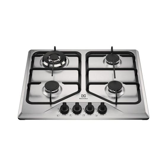 Imagem de Cooktop 4 Bocas a Gás Electrolux Inox Experience Multi Chama e Grade Ferro Fundido (KE4XC)