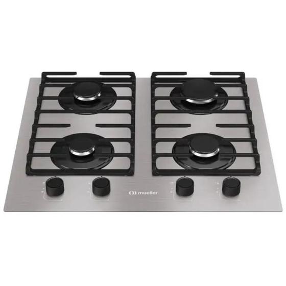 Imagem de Cooktop 4 Bocas a Gás Mesa de Alumínio Grades de Ferro Fundido MCG4BL Bivolt Mueller 