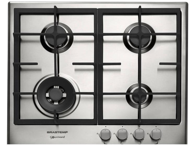 Imagem de Cooktop 4 Bocas a Gás Natural e GLP Brastemp Inox