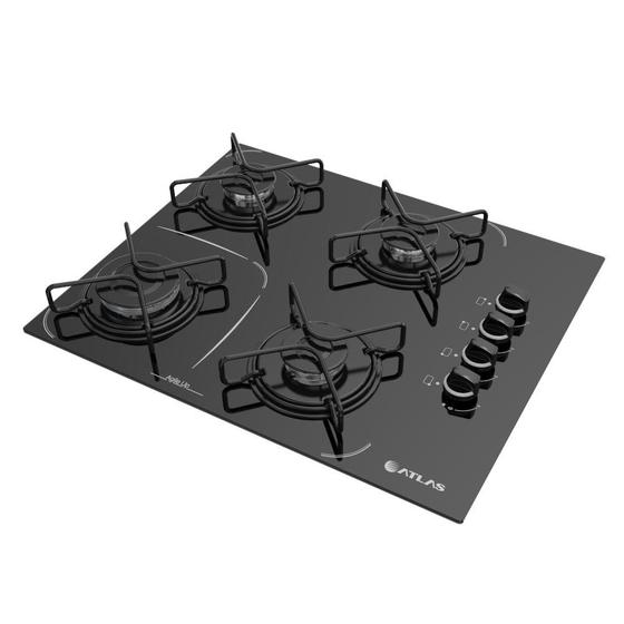 Cooktop 4 Bocas Atlas Agile Up Glass Preto - Bivolt Menor preço em Cooktop 4 Bocas Atlas Agile Up Glass Preto - Bivolt