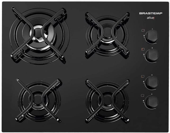Cooktop 4 Bocas Brastemp a Gás Natural e GLP Acendimento Automático