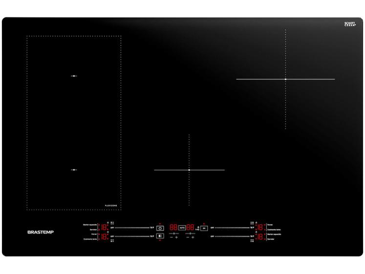 Cooktop 4 Bocas Brastemp BDJ77BE Indução Preto 220V Imagem de Cooktop 4 Bocas Brastemp BDJ77BE Indução Preto 220V