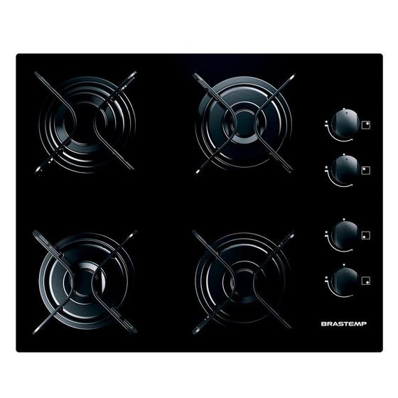 Cooktop 4 Bocas Brastemp com Grades Piatina e Acendimento Automático