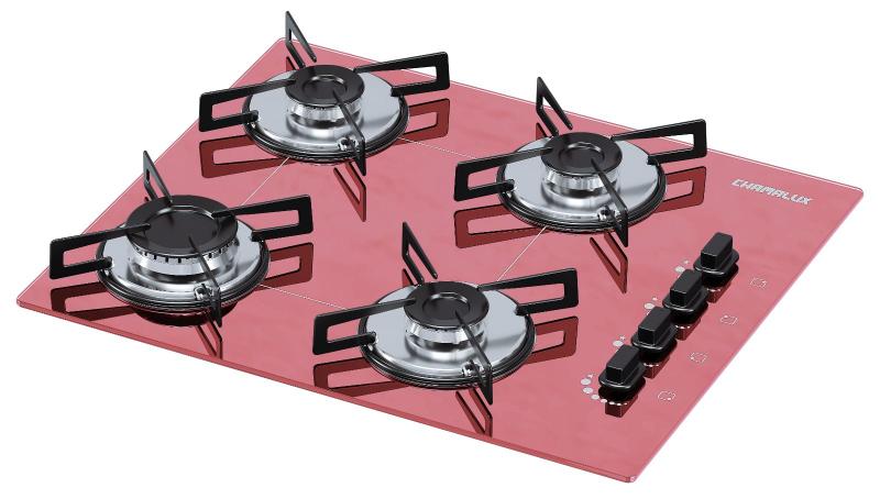 Cooktop 4 bocas Chamalux ultra chama Bivolt Rosa Imagem de Cooktop 4 bocas Chamalux ultra chama Bivolt Rosa
