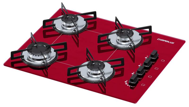 Imagem de Cooktop 4 bocas Chamalux ultra chama Bivolt  Vermelho