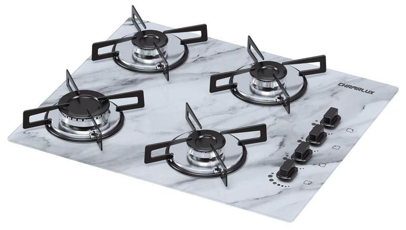 Imagem de Cooktop 4 bocas Chamalux ultra chama Mármore Branco