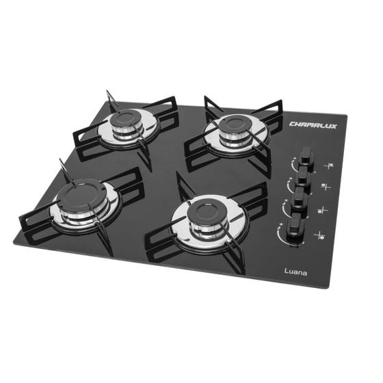 Imagem de Cooktop 4 Bocas com Mesa de Vidro Chamalux Preto