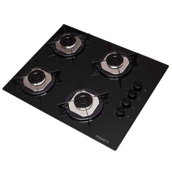 Imagem de Cooktop 4 Bocas com Vidro Preto - Fogatti