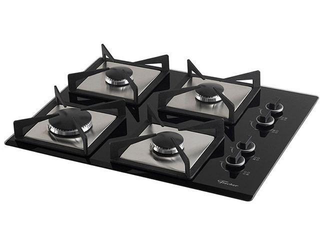 Imagem de Cooktop 4 Bocas Fischer Platinium Glass a Gás