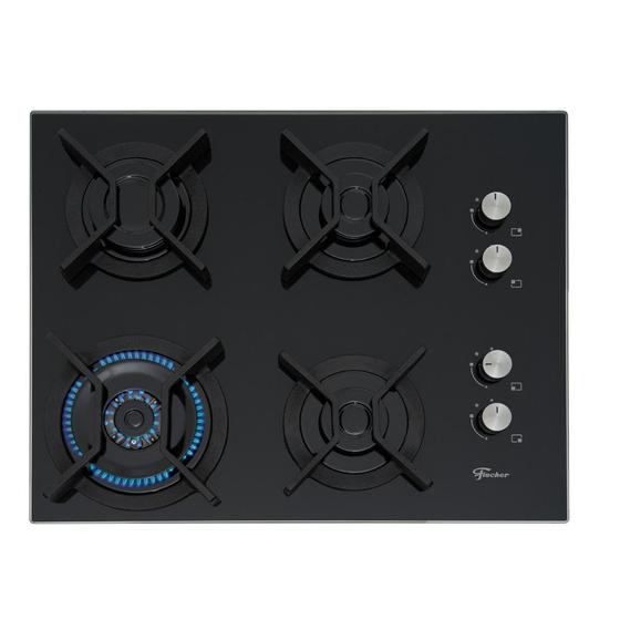 Imagem de Cooktop 4 Bocas Fischer Tripla Chama  Infinity Mesa Vidro