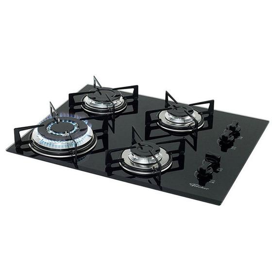 Cooktop 4 Bocas Fischer Preto - Gás Bivolt - 9788-12916 Cooktop 4 Bocas Fischer Preto - Gás Bivolt - 9788-12916