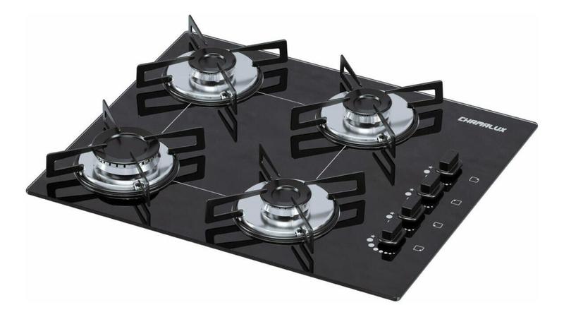 Imagem de Cooktop 4 Bocas Fogão Gás Cozinha Ultra Chama Chamalux Bivolt Preto